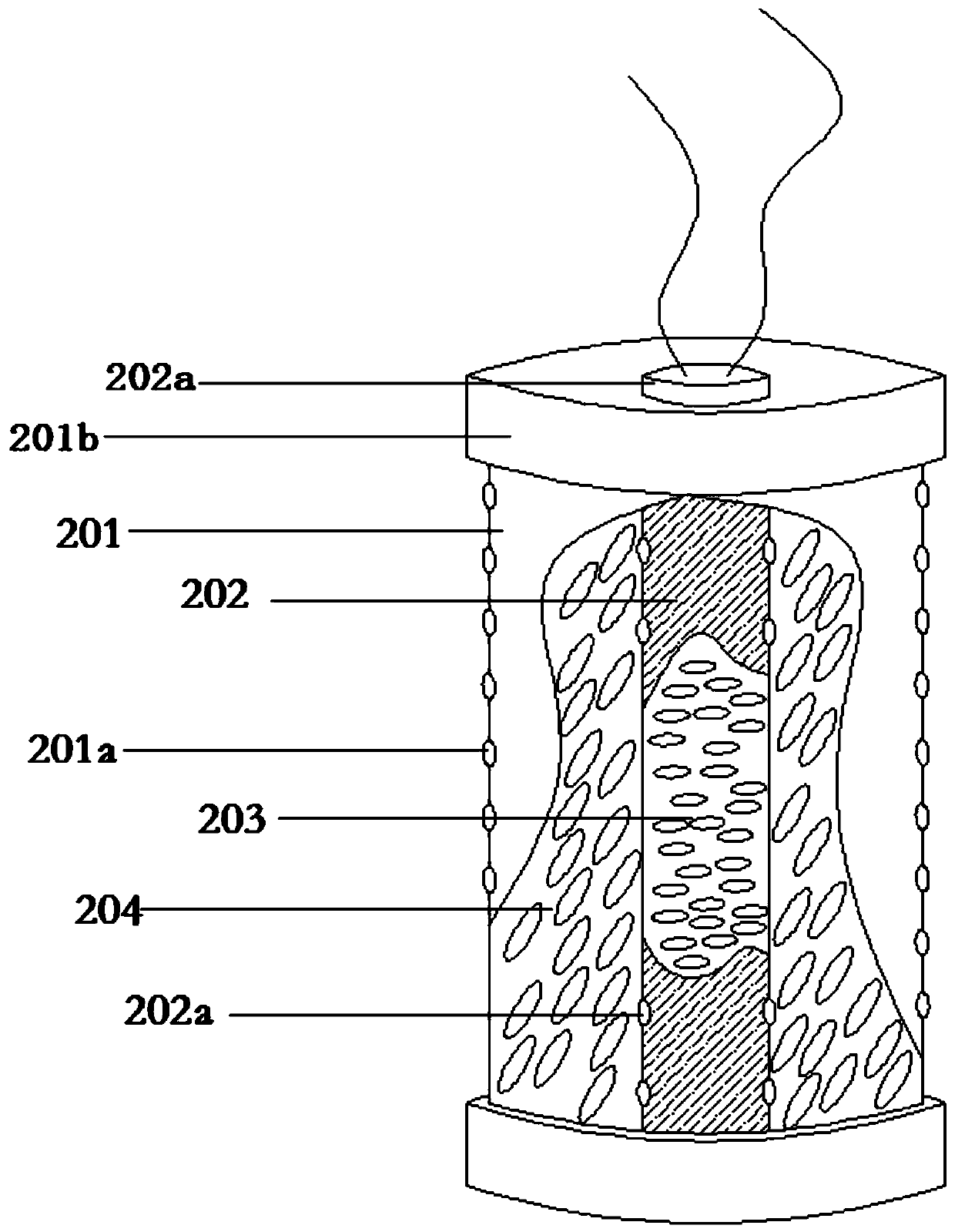 Fire prevention and control device and method for radial non-pressure storage electric vehicle