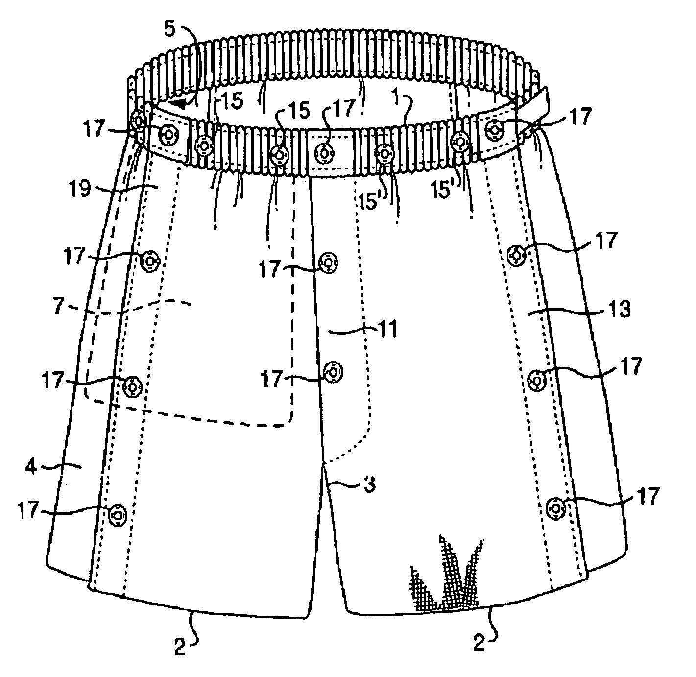 Ostomy bag support garment