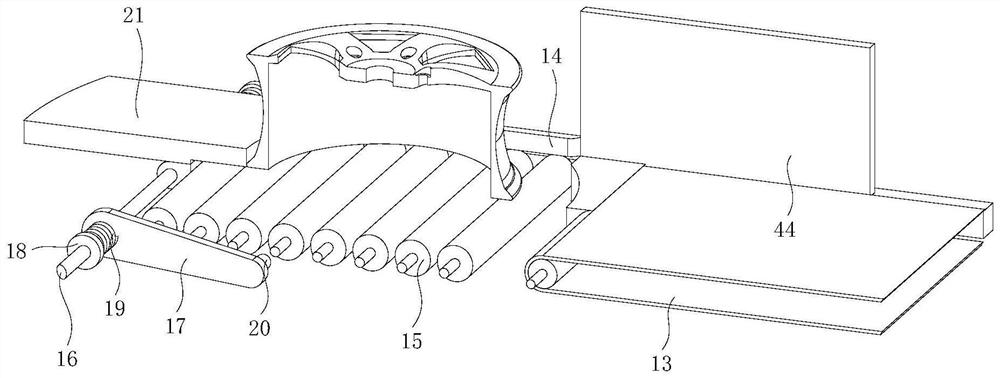 A paint spraying device for the outer ring surface of an automobile wheel hub