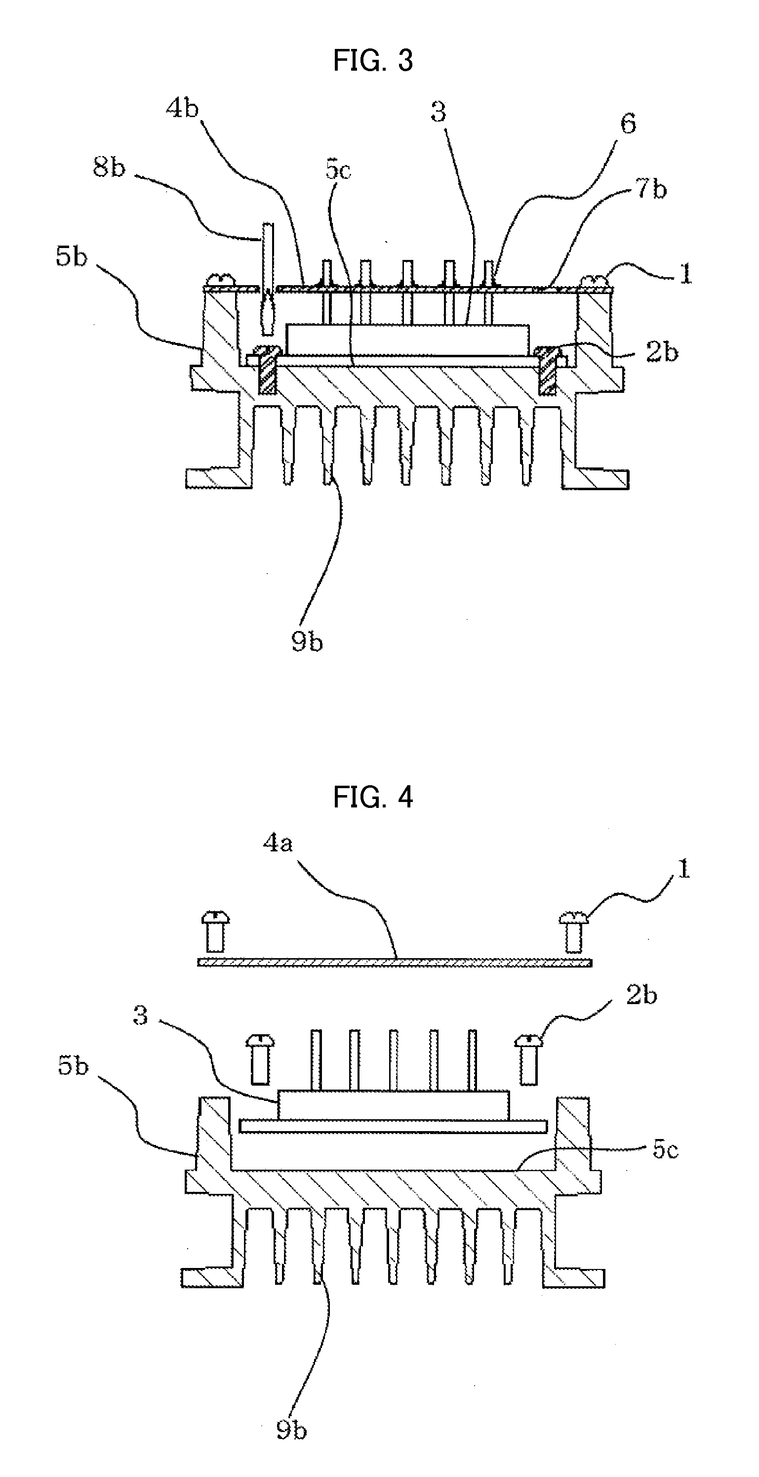 Mounting structure for power module, and motor controller including the same