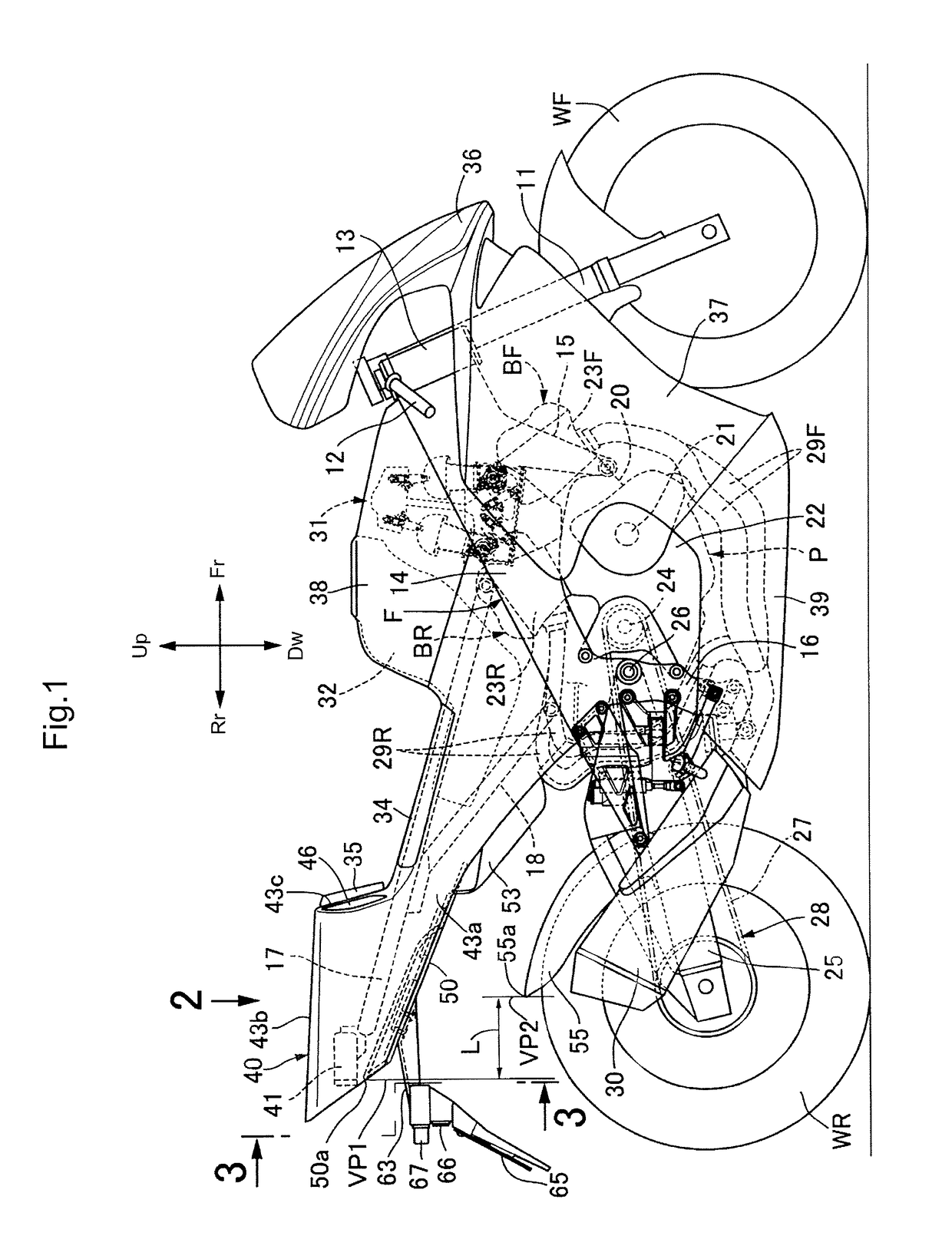 Rear structure of motorcycle