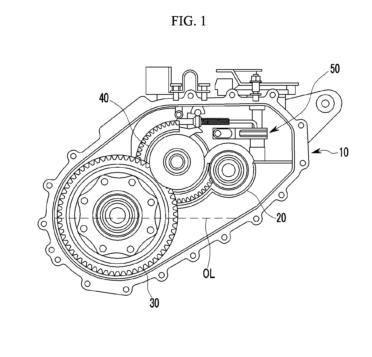 Layout for parking system of decelerator for electric motor vehicle