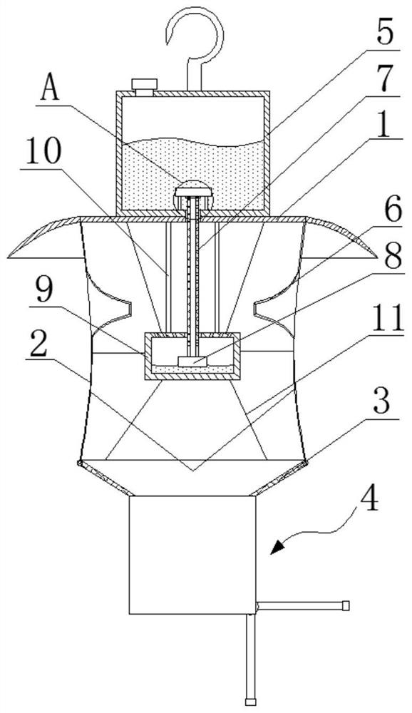 Cage for catching and killing harmful imagoes