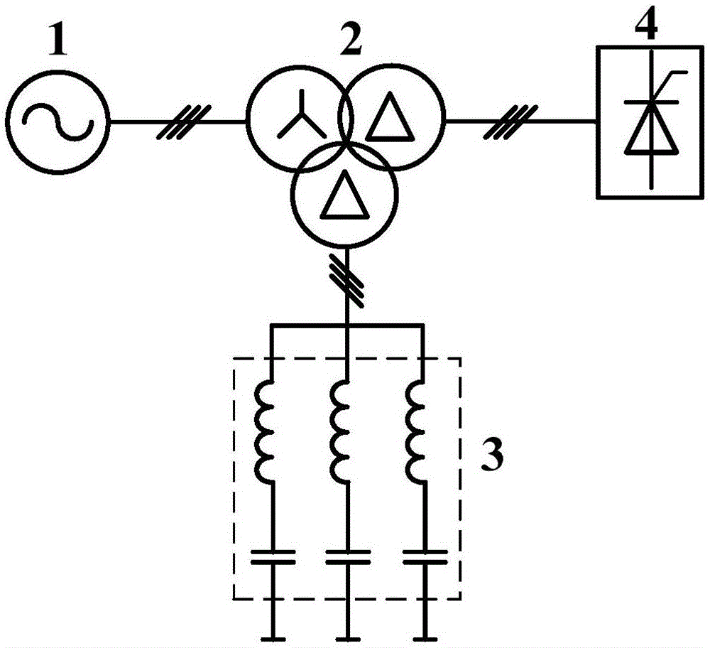 Method and device for suppressing electromagnetic vibration of inductive filtering converter transformer