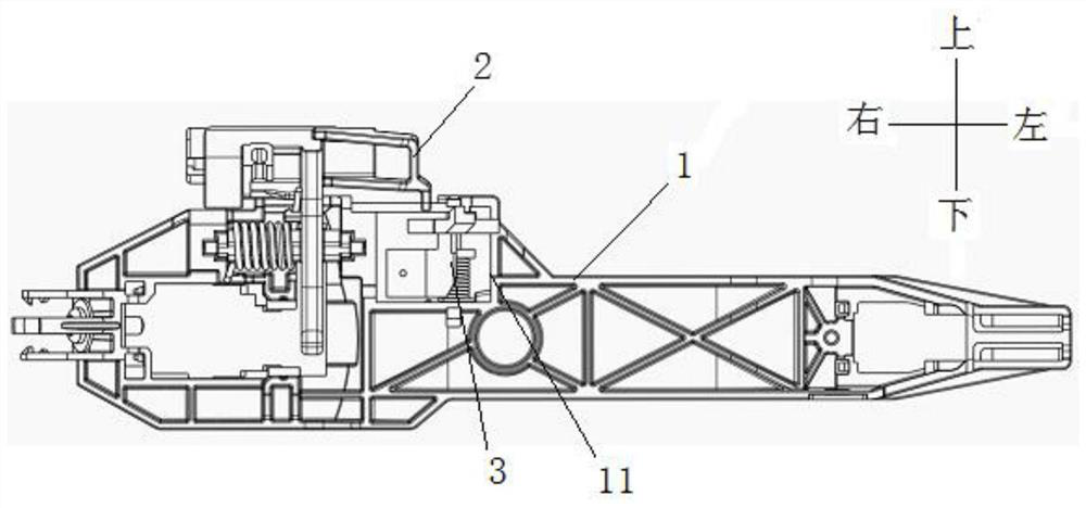 Door outward opening handle collision self-locking structure