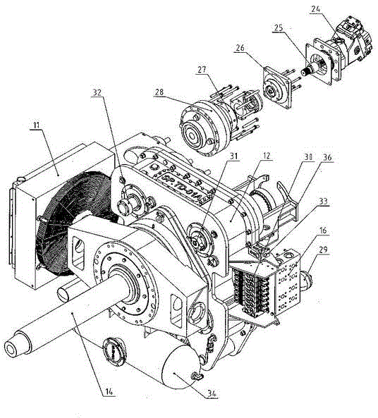 High-speed large-torque full-hydraulic top drive well-drilling device