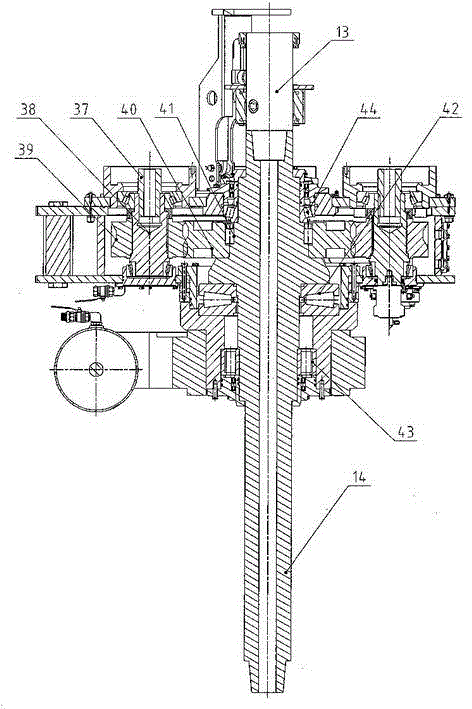 High-speed large-torque full-hydraulic top drive well-drilling device