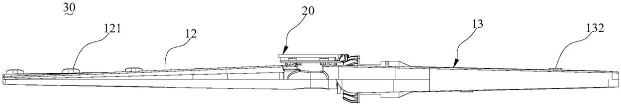 Gushing arm device and washing appliance