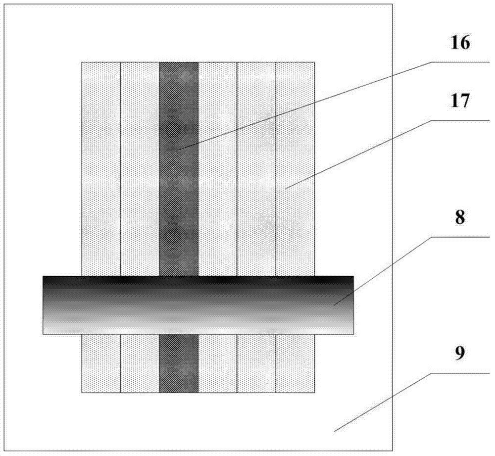 Method and device for automatically planting optical fiber into composite materials based on fiber laying and placing