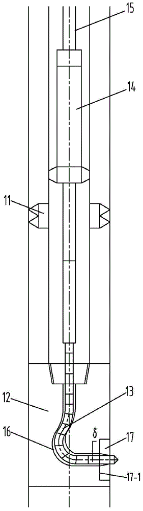 Rotary exit device with guide for drilling radial and horizontal holes