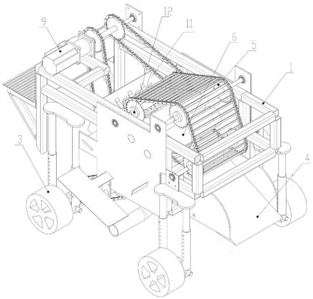 Peanut picking device capable of realizing fruit and stem separation