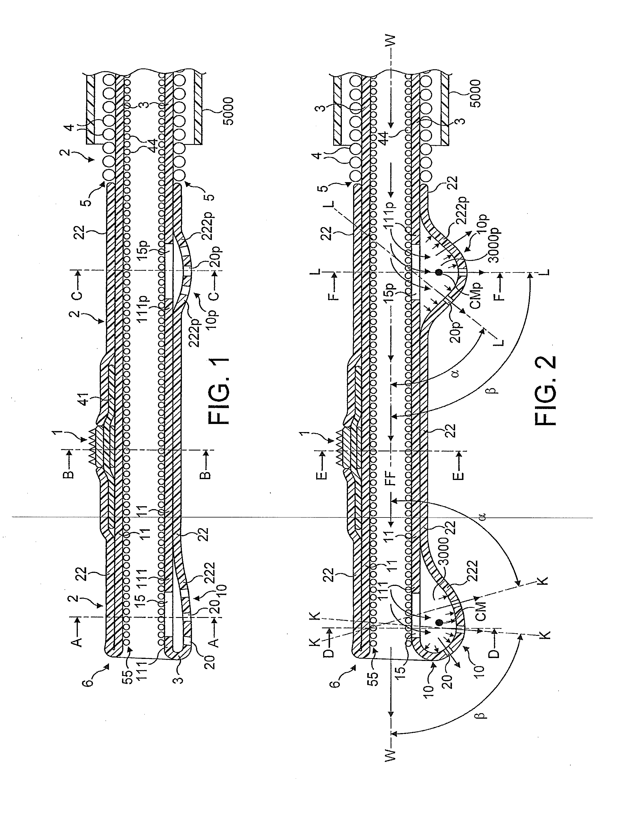 Rotational Atherectomy Device with Fluid Inflatable Support Elements and Two Torque Transmitting Coils