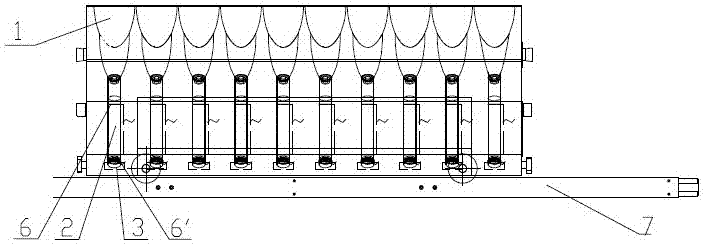 A segmented pesticide spray volume distribution uniformity test system and test method