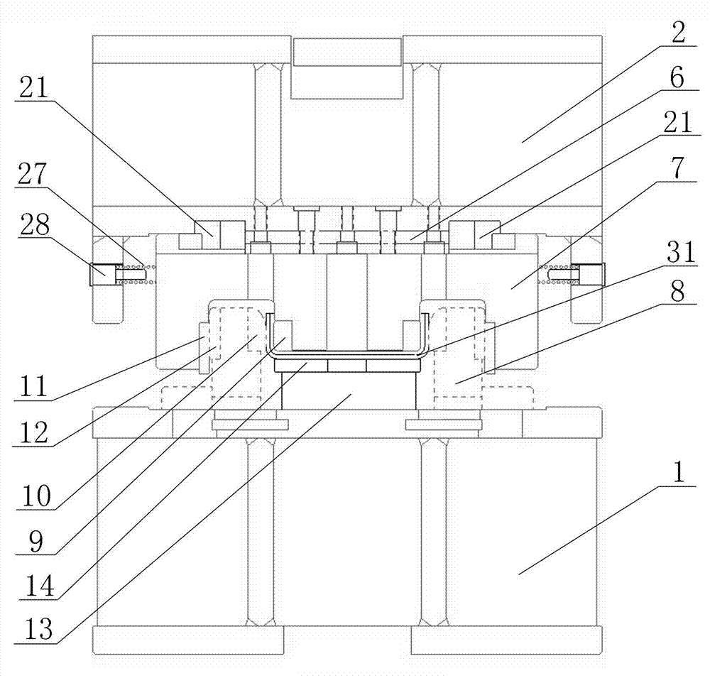 Stepless width adjusting mold of heavy-duty vehicle U-shaped crossbeam