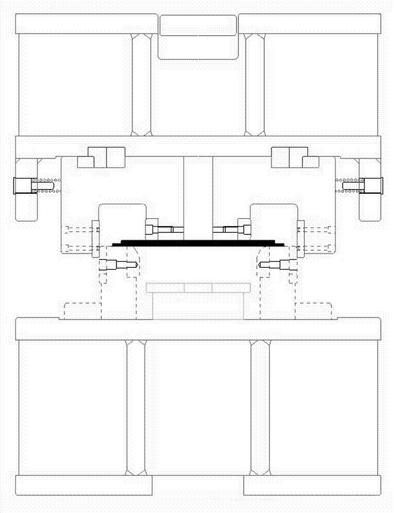 Stepless width adjusting mold of heavy-duty vehicle U-shaped crossbeam