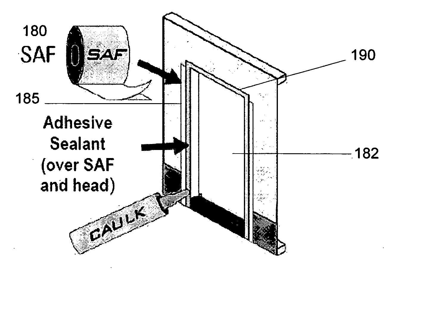 Apparatus and method for door and window head flashing