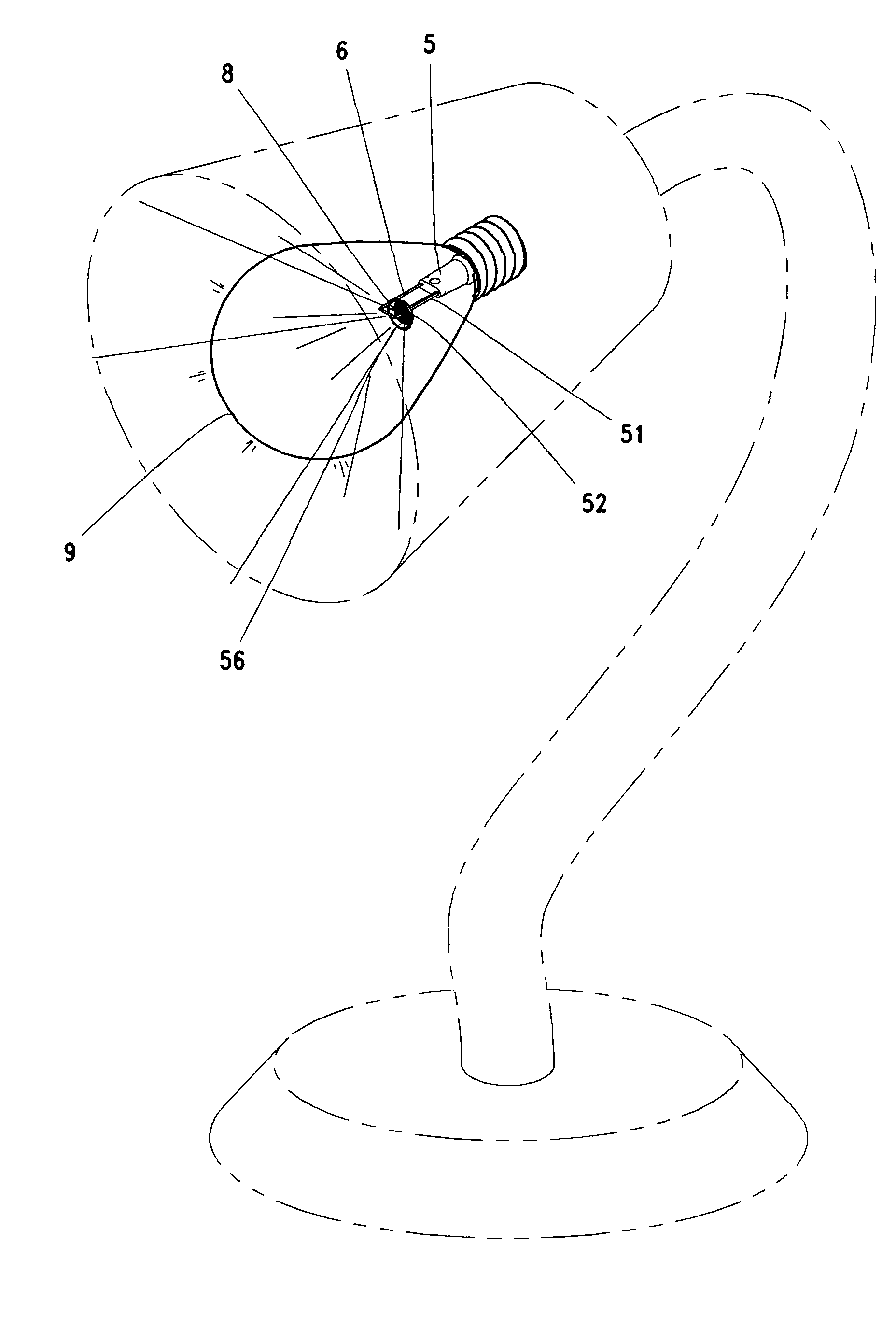 Structure of the stem of LED chip unit bulb