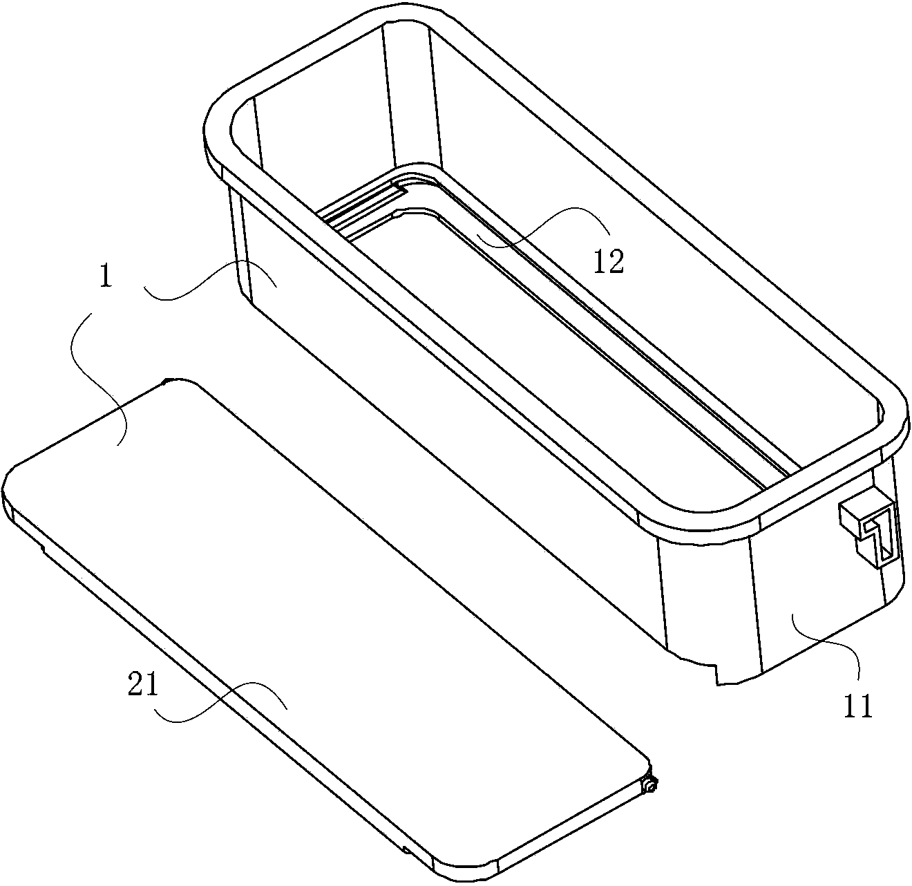 Box, refrigerator door and refrigerator