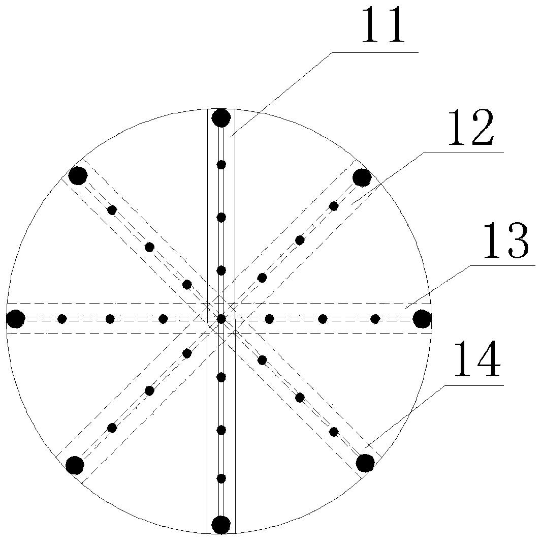 Device and method for acoustic wave reflection detection of geological defects in pile hole base