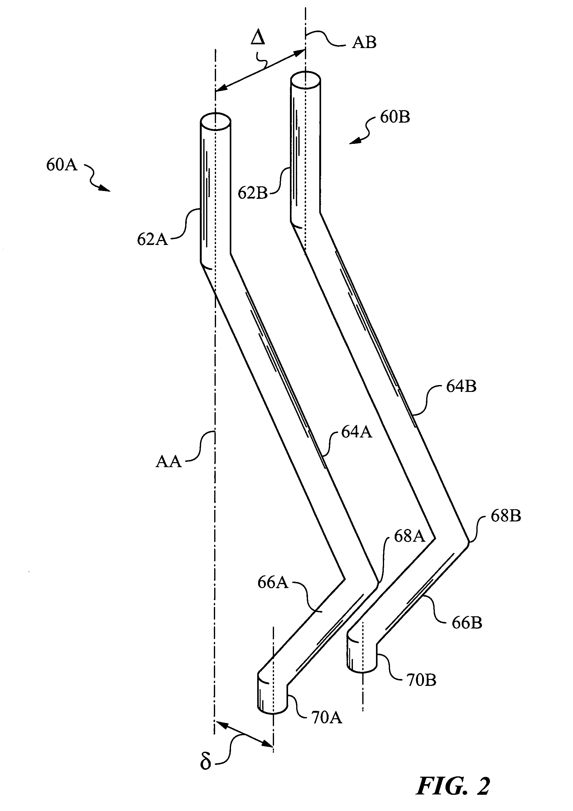 Probe cards employing probes having retaining portions for potting in a potting region