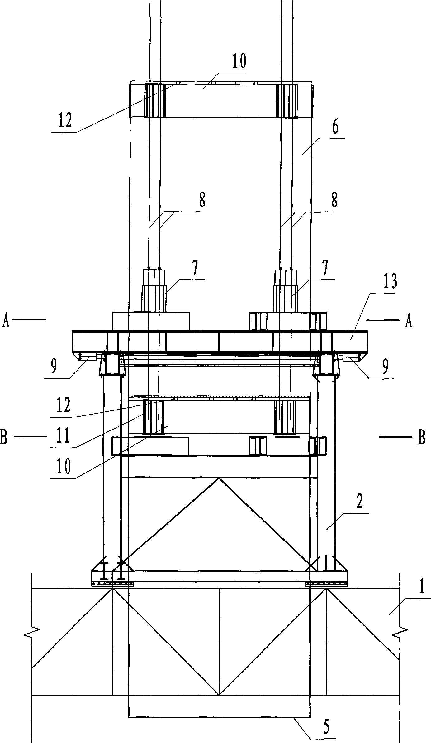 Dropping method for large-tonnage steel liner of drilled pile