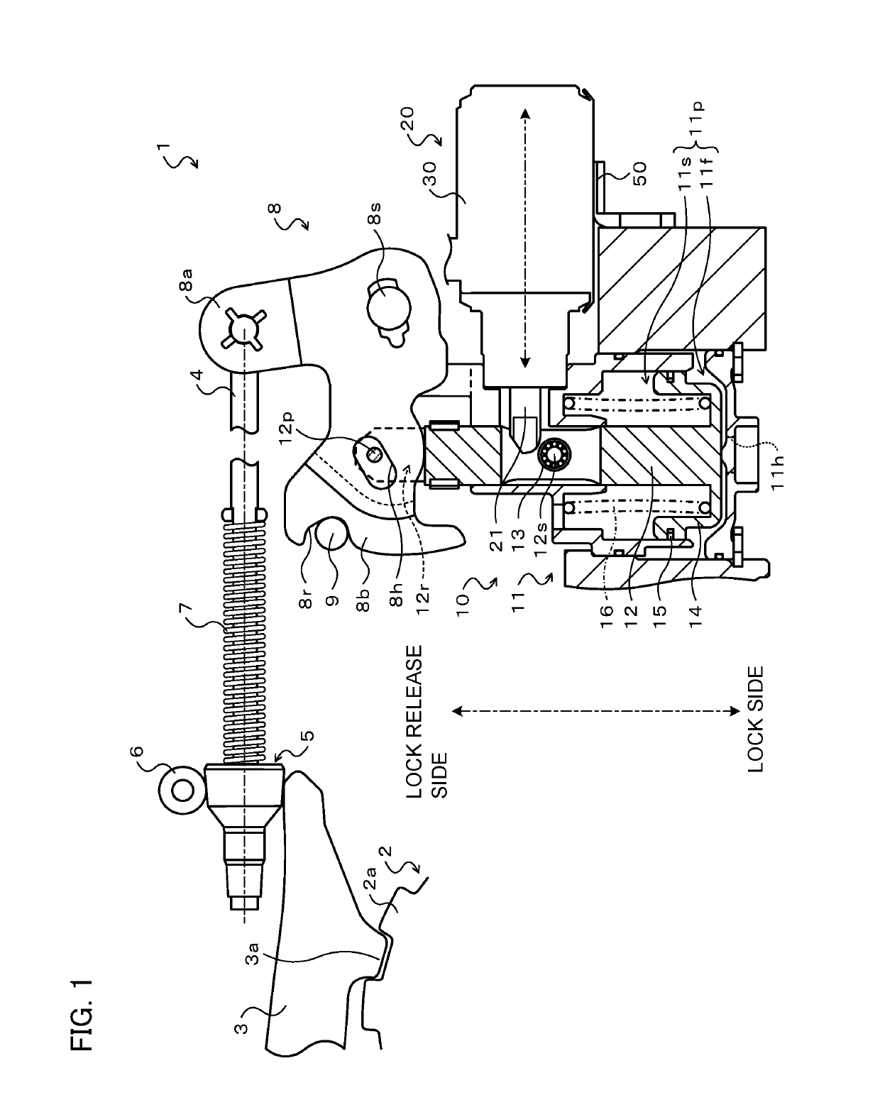 Magnetic lock device and parking device