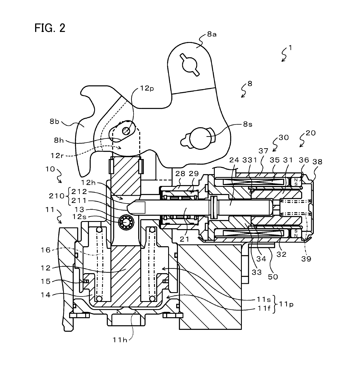 Magnetic lock device and parking device