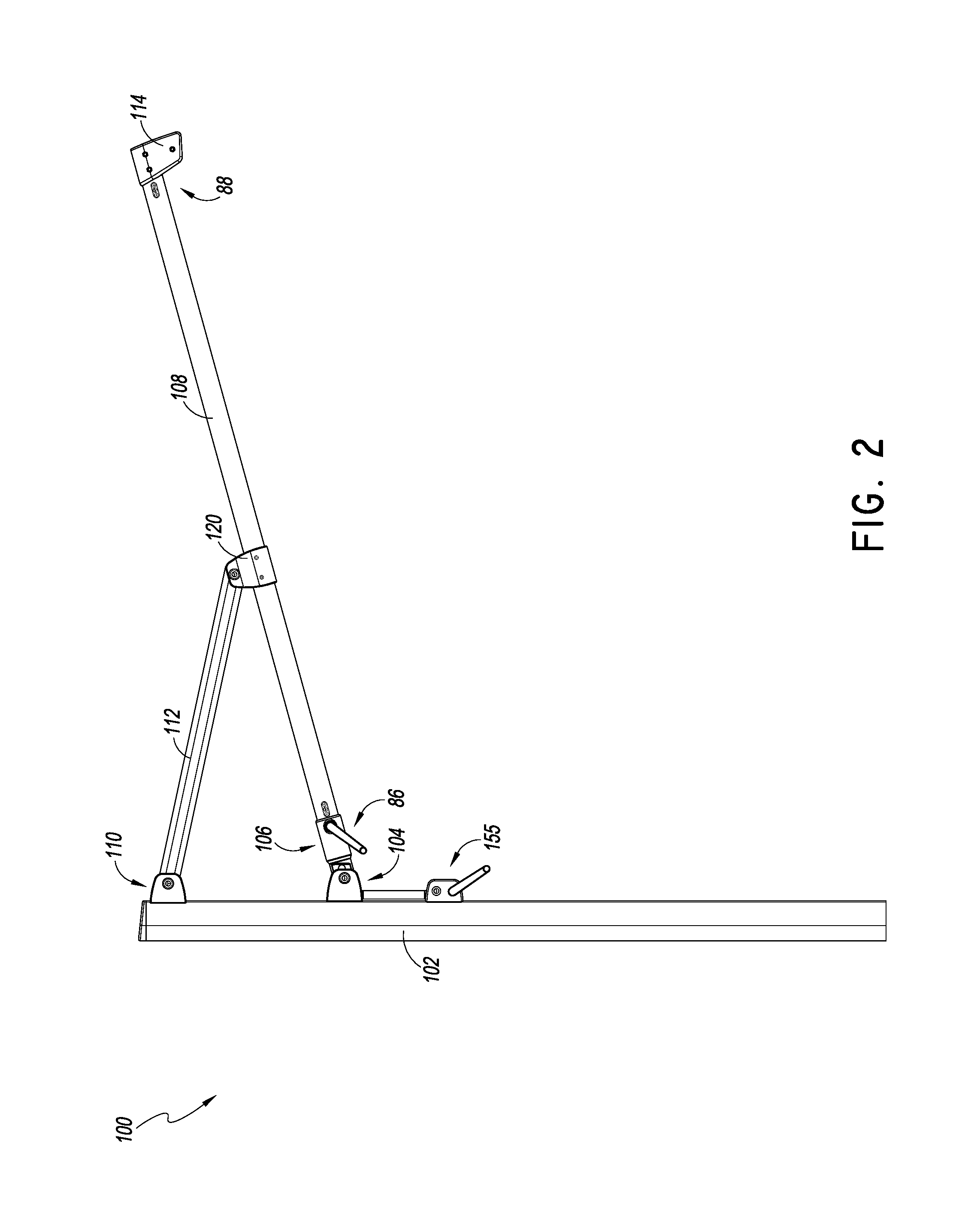 Cantilever umbrella with integrated control mechanisms