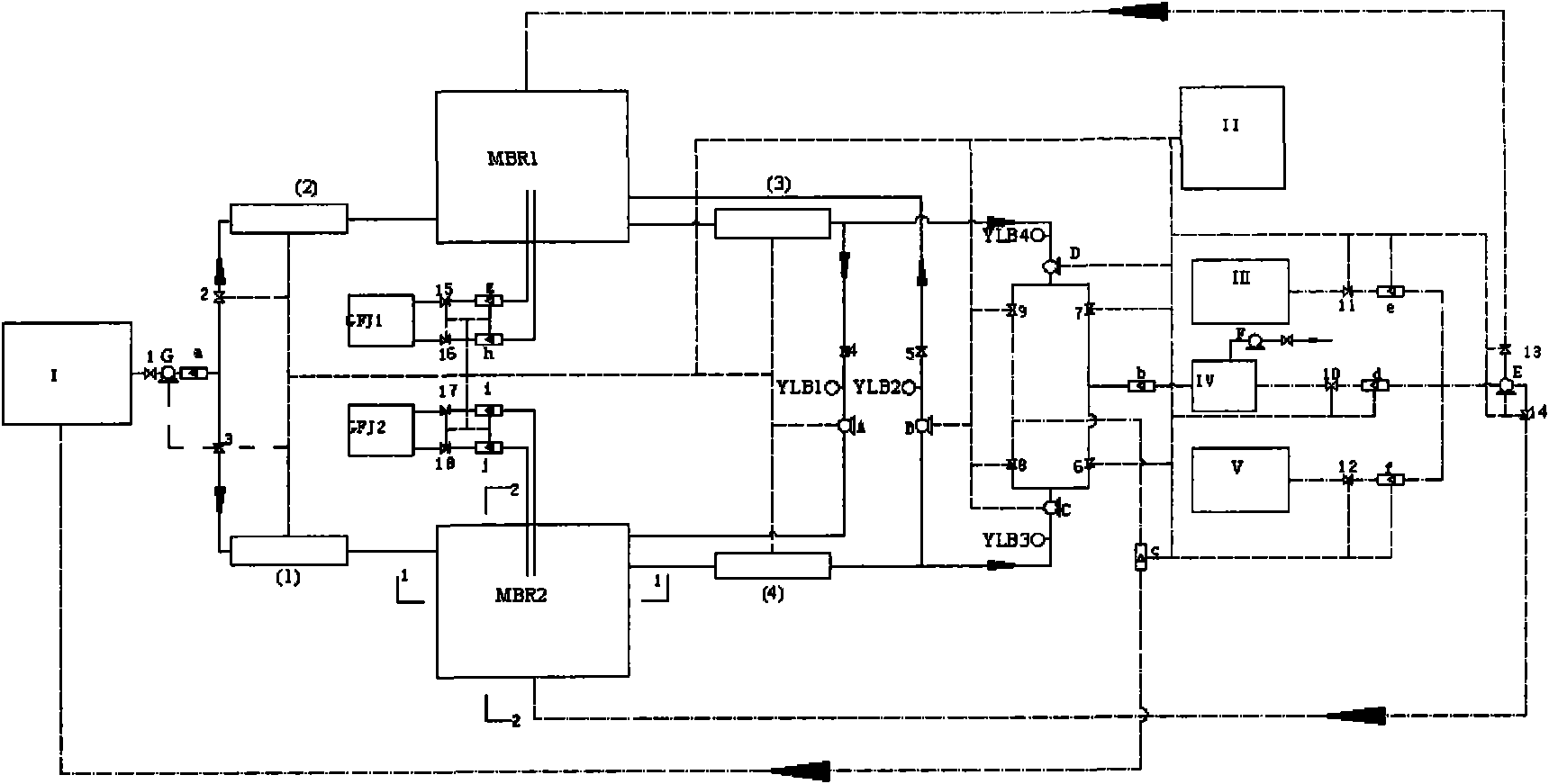 Alternate two-stage aerobic membrane bioreactor