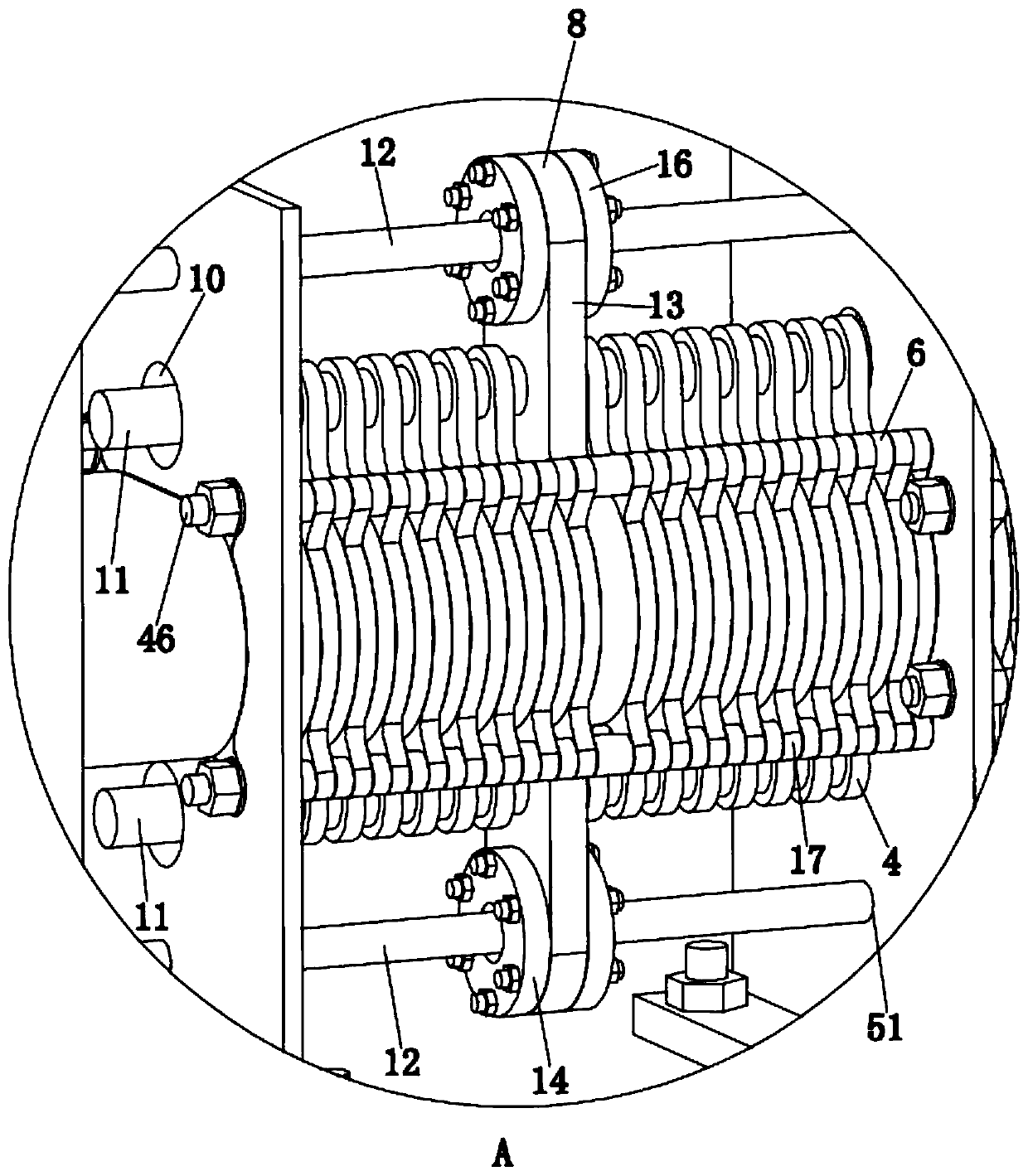 Reciprocating type laminated spiral solid-liquid separator