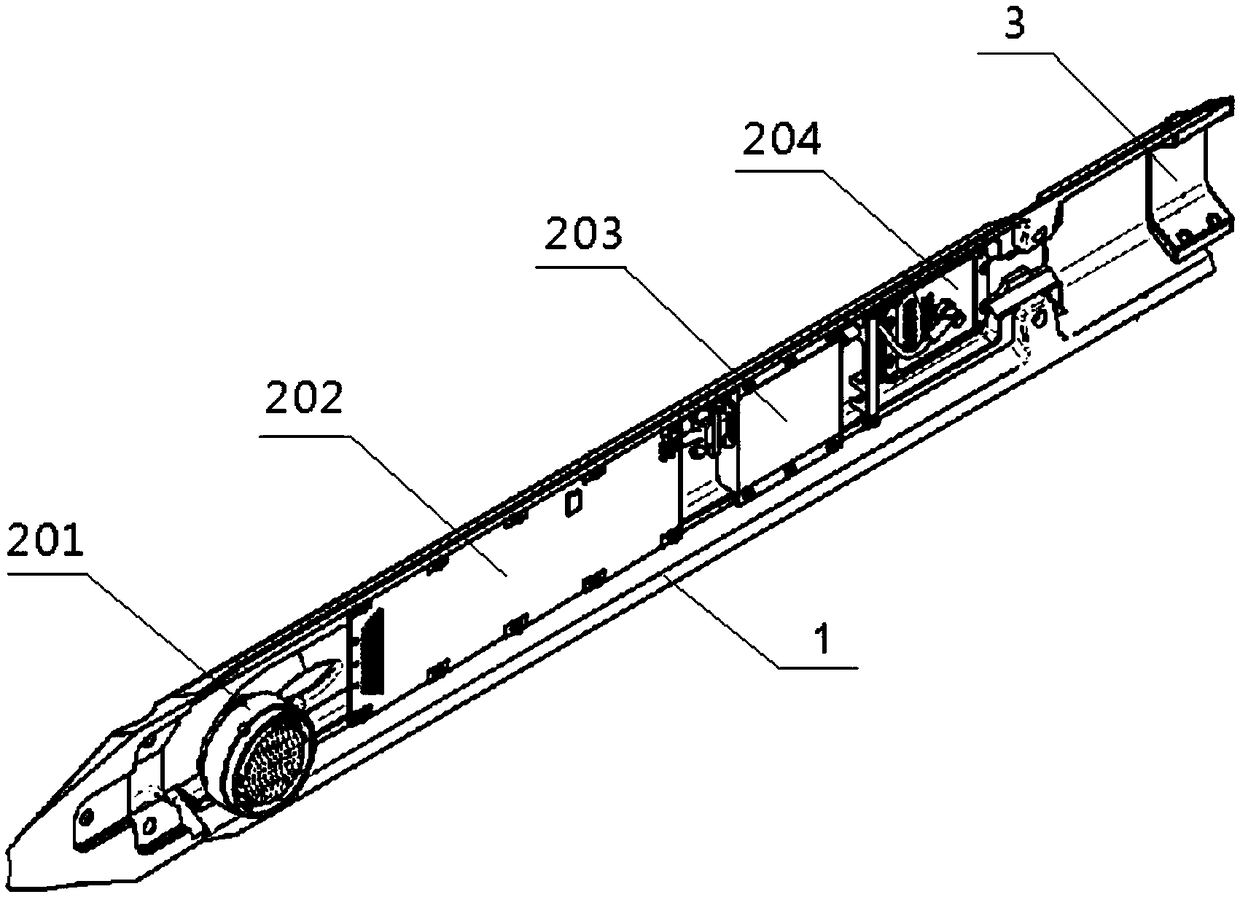 Telemetering device conformal with missile cable fairing