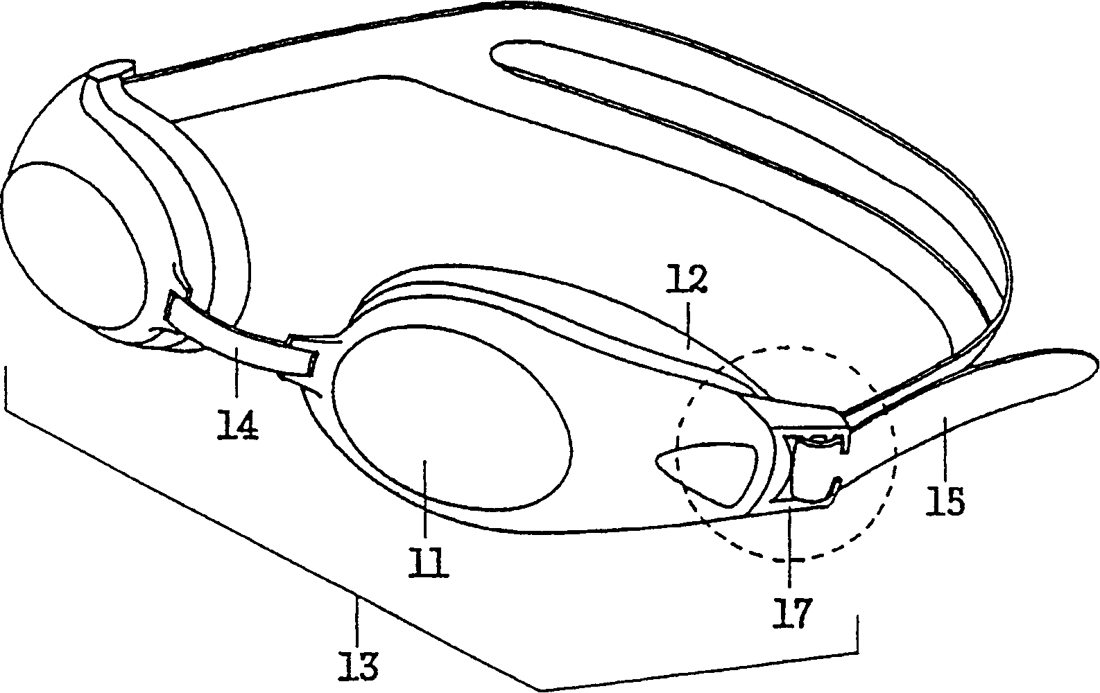 Buckle assembly for adjusting straps for headgear and swimming glasses with said assembly