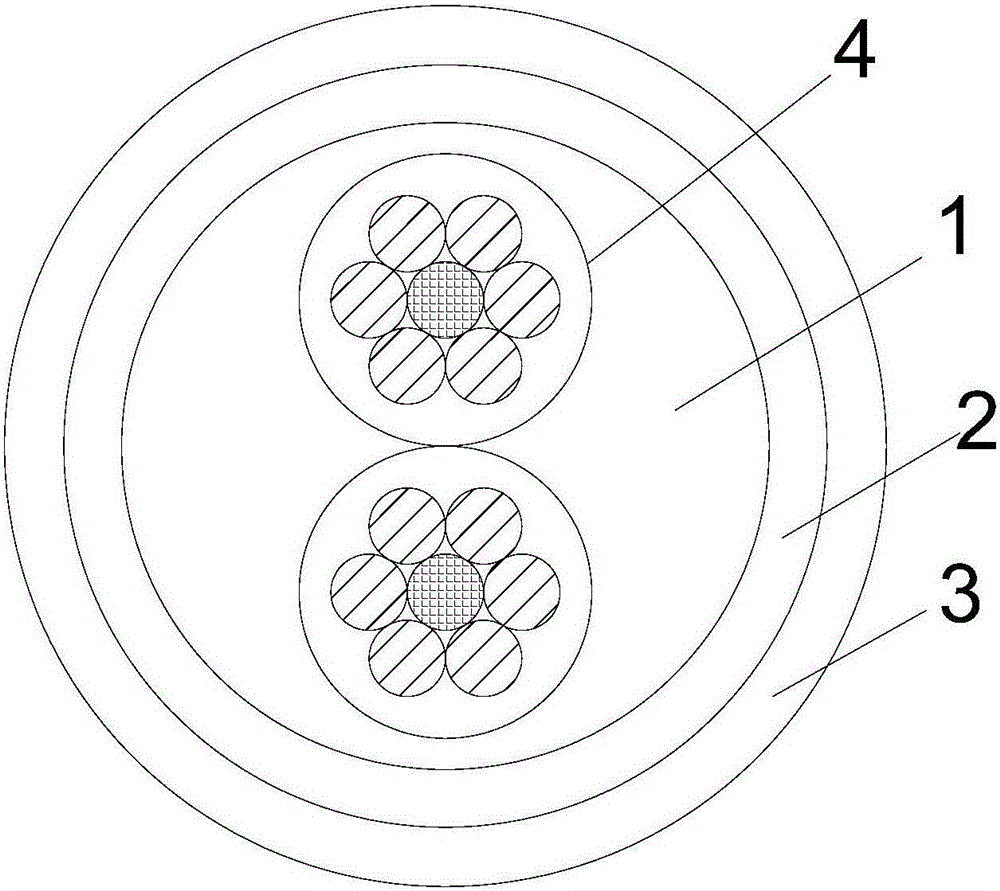 High-performance dual-core photovoltaic cable resistant to tensile and compression