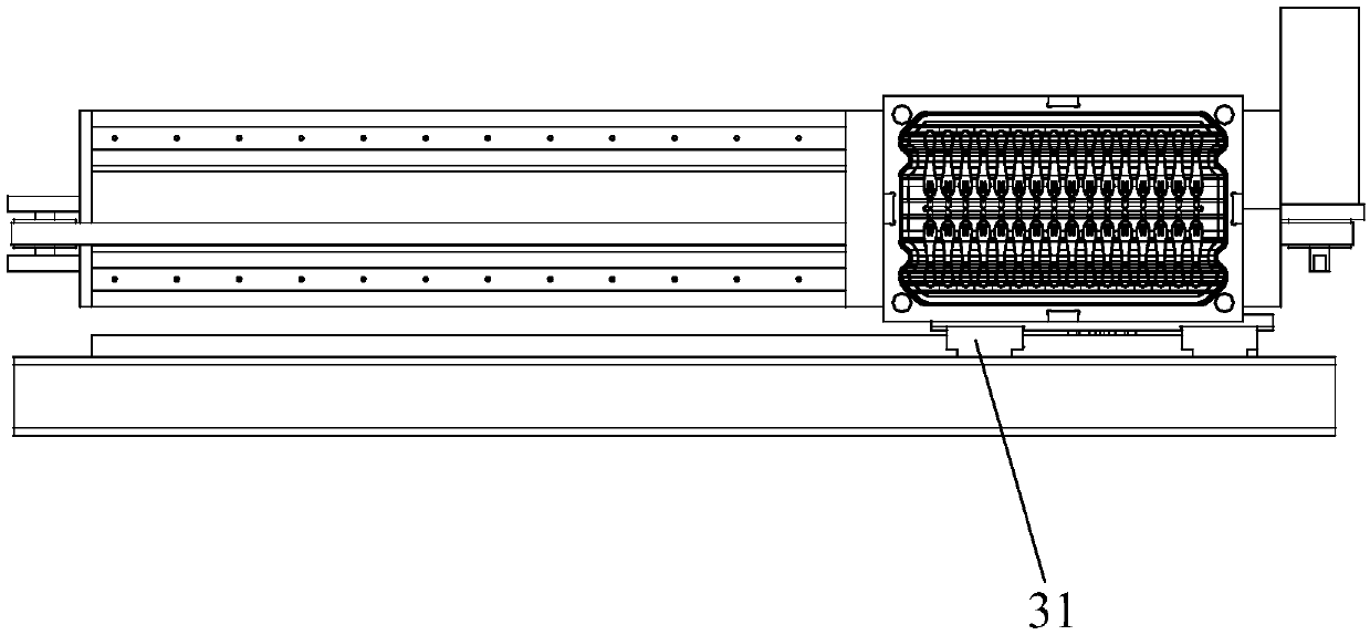 Shared transmission manipulator device between double procedures of injection molding machine device