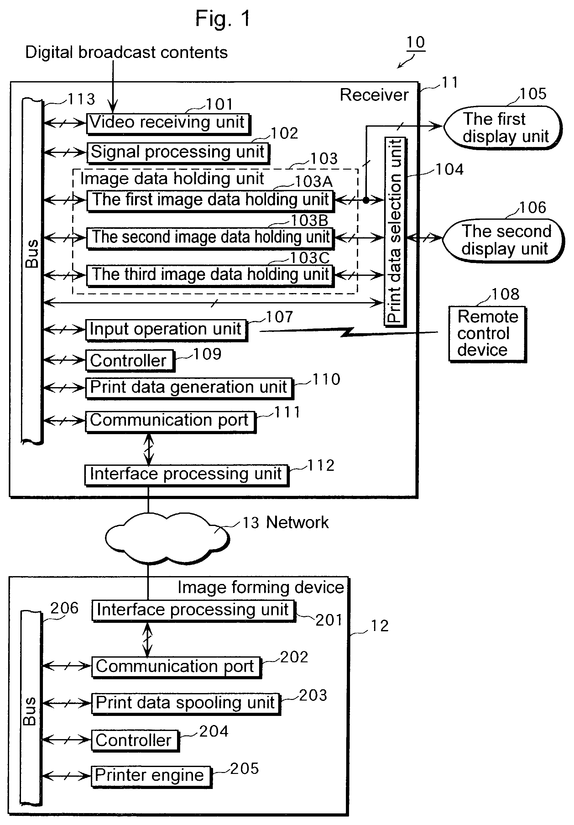 Image output device, image forming device and method for generating video hard copy