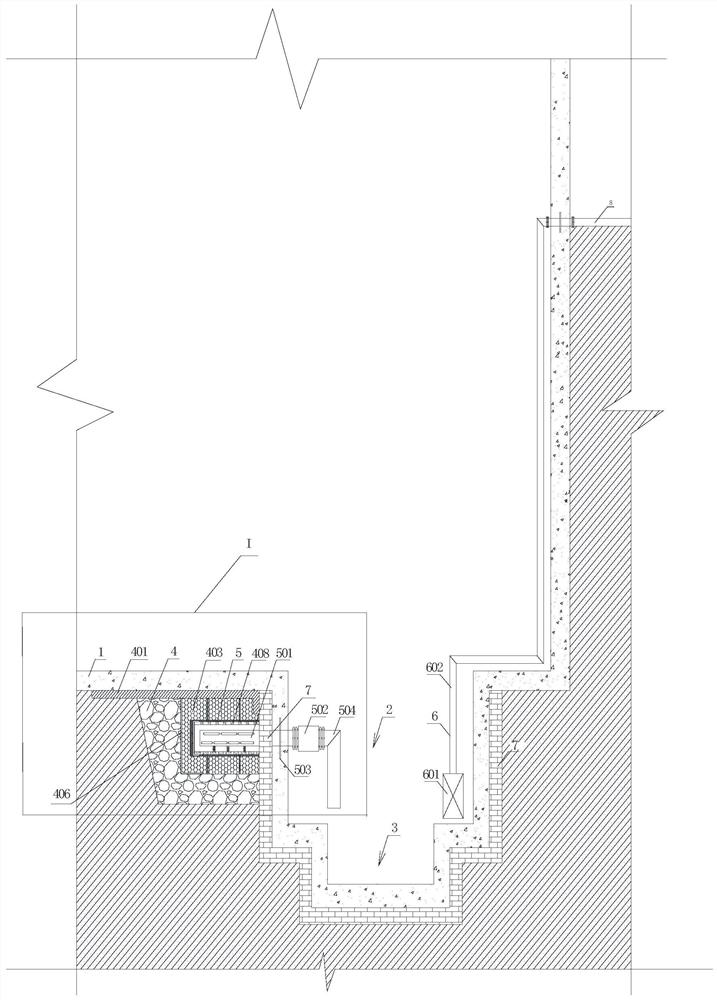 Underground space structure water pressure control system and construction method