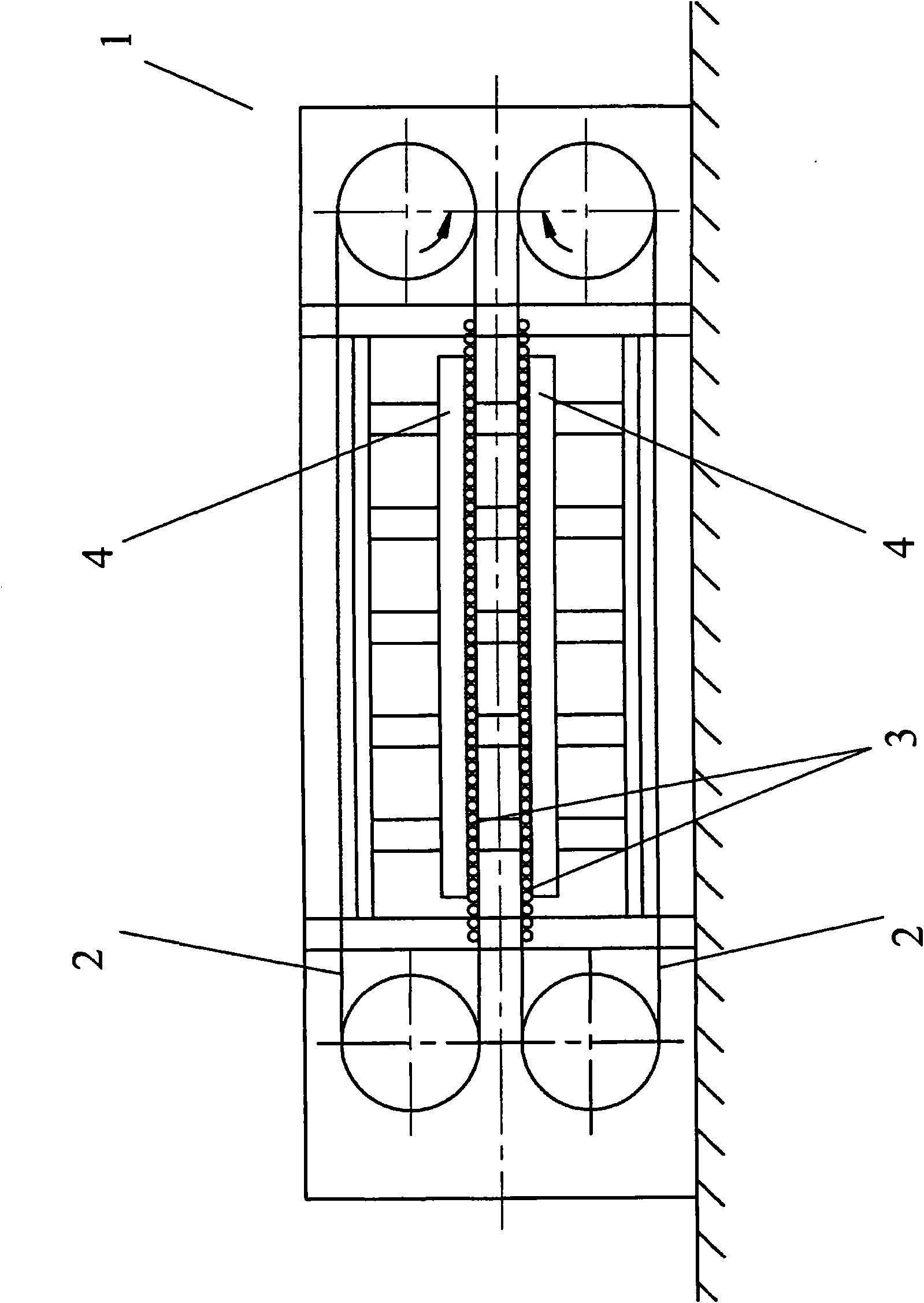 Element for securing a heating system to rolling plates in a continuous press