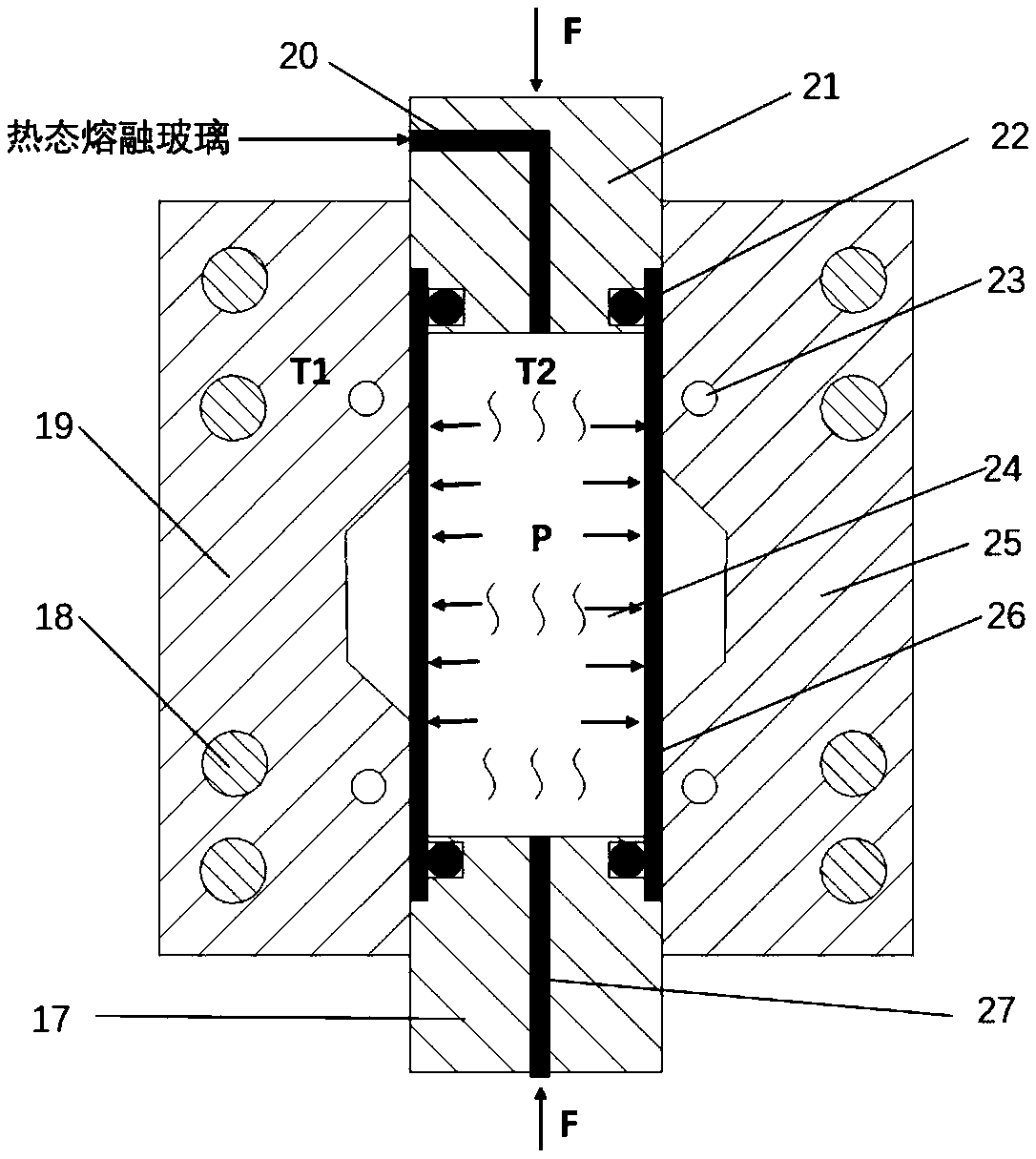 Pipe hot medium internal pressure forming method based on molten glass