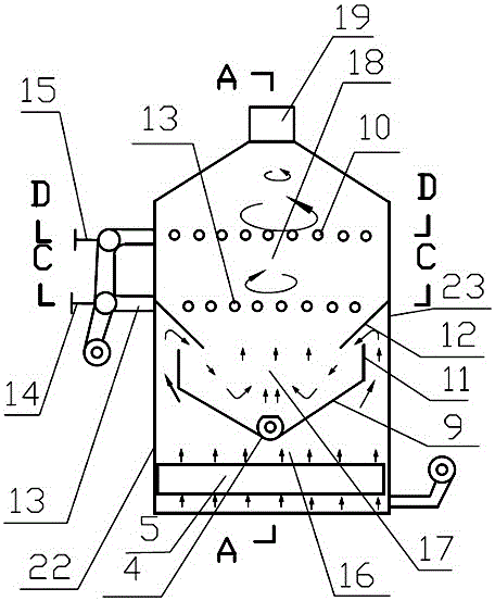 Gas-solid two-phase separation and coupled biomass clean combustion device and combustion method