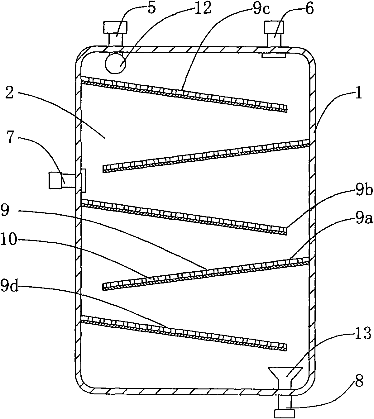 Polyreaction device for preparing polylactic acid