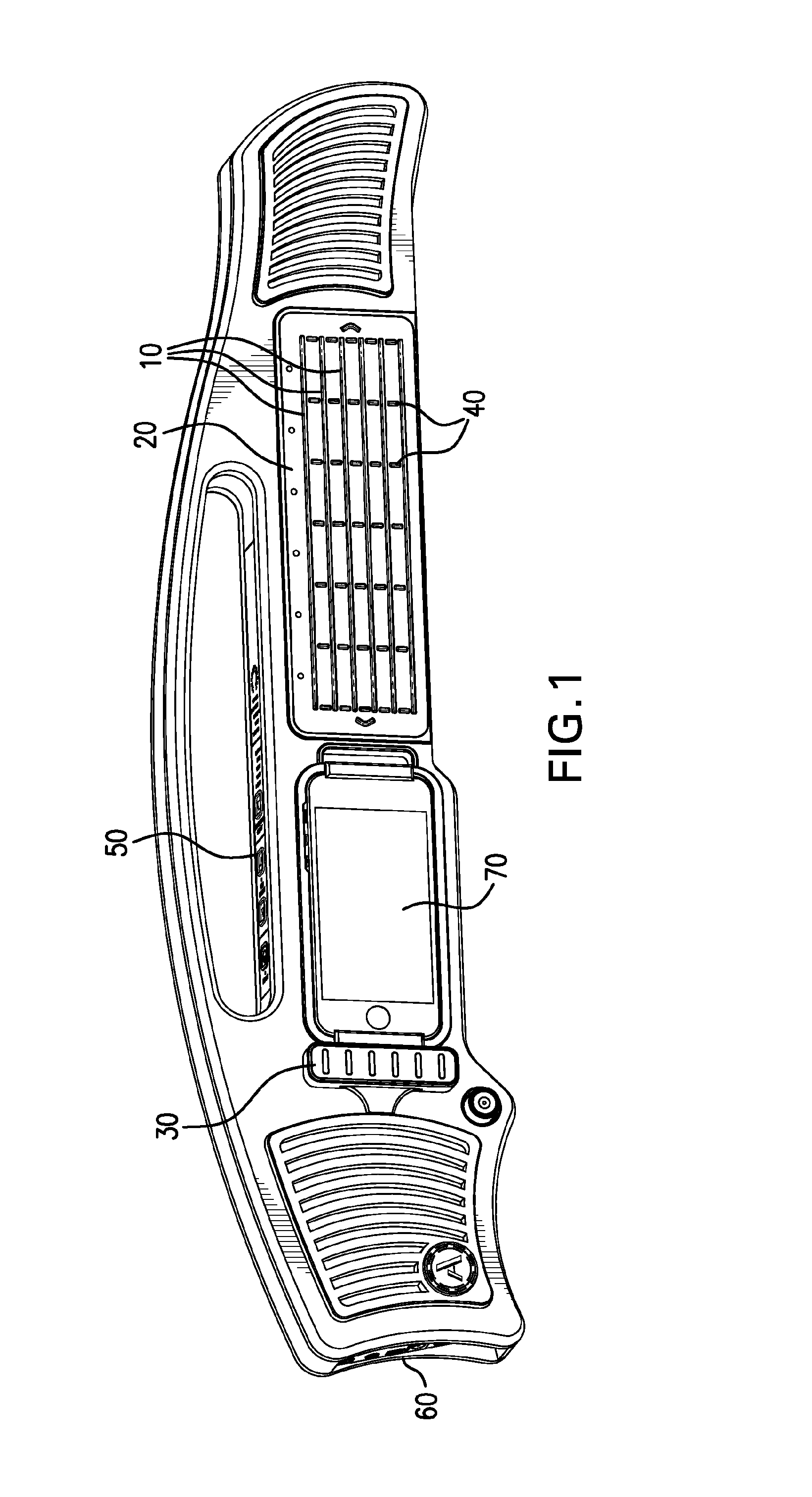 Ergonomic electronic musical instrument with pseudo-strings