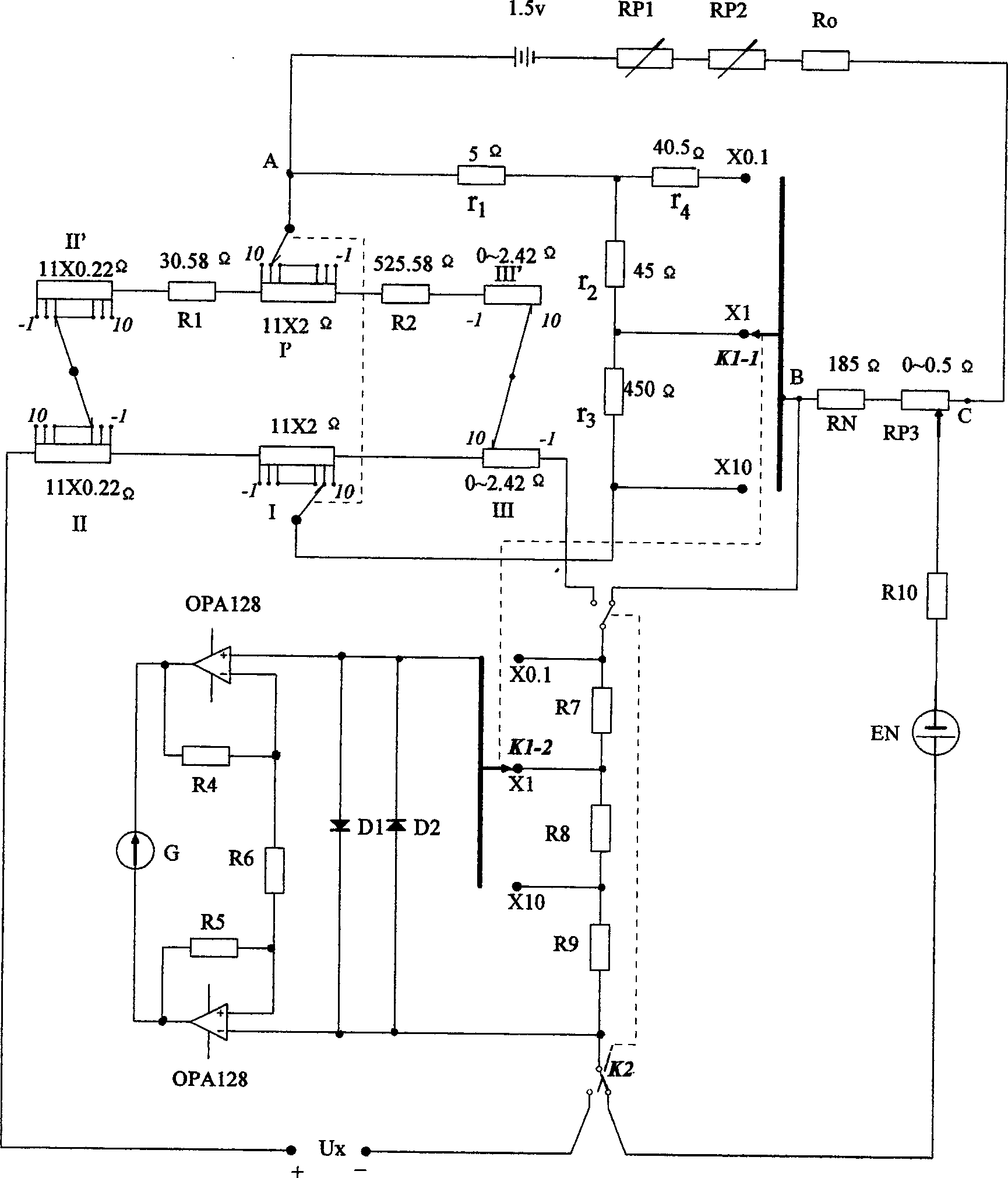 Three range portable potentiometer