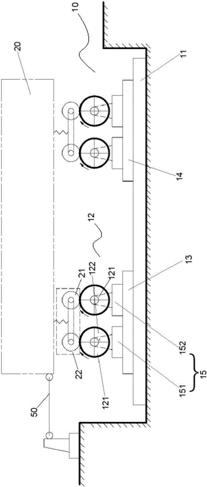 Test bench for detecting braking distance of vehicle, and method for determining braking distance