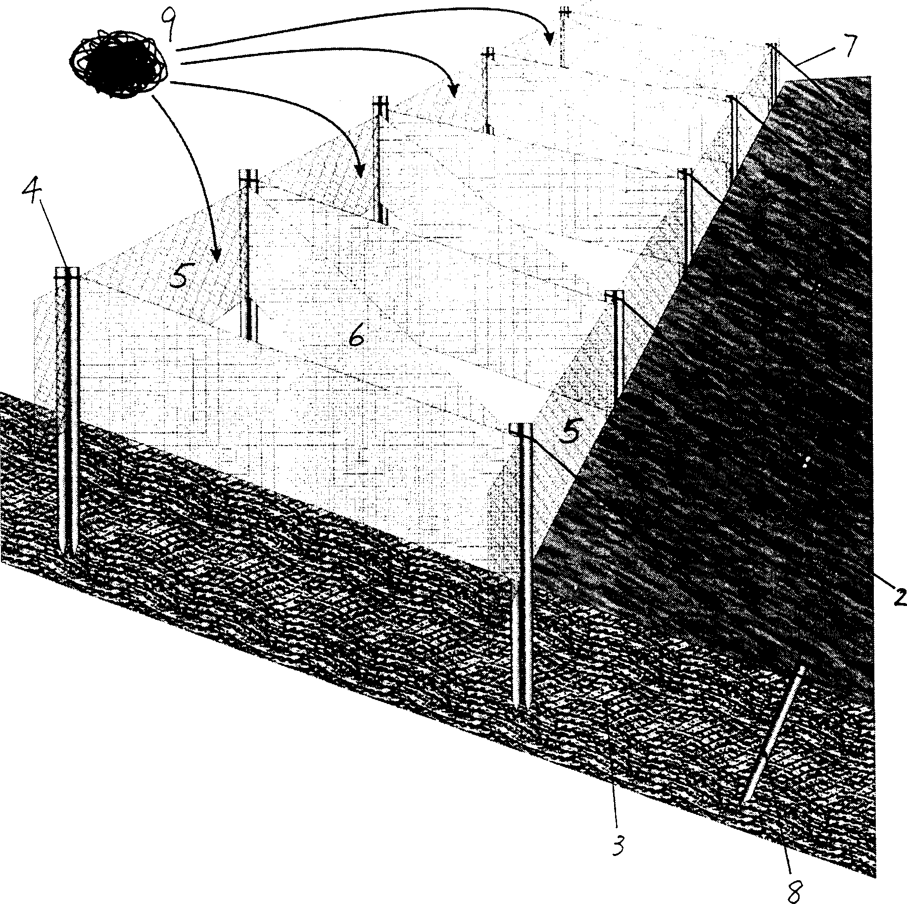 Lake littoral comprehesive wave damping method and apparatus