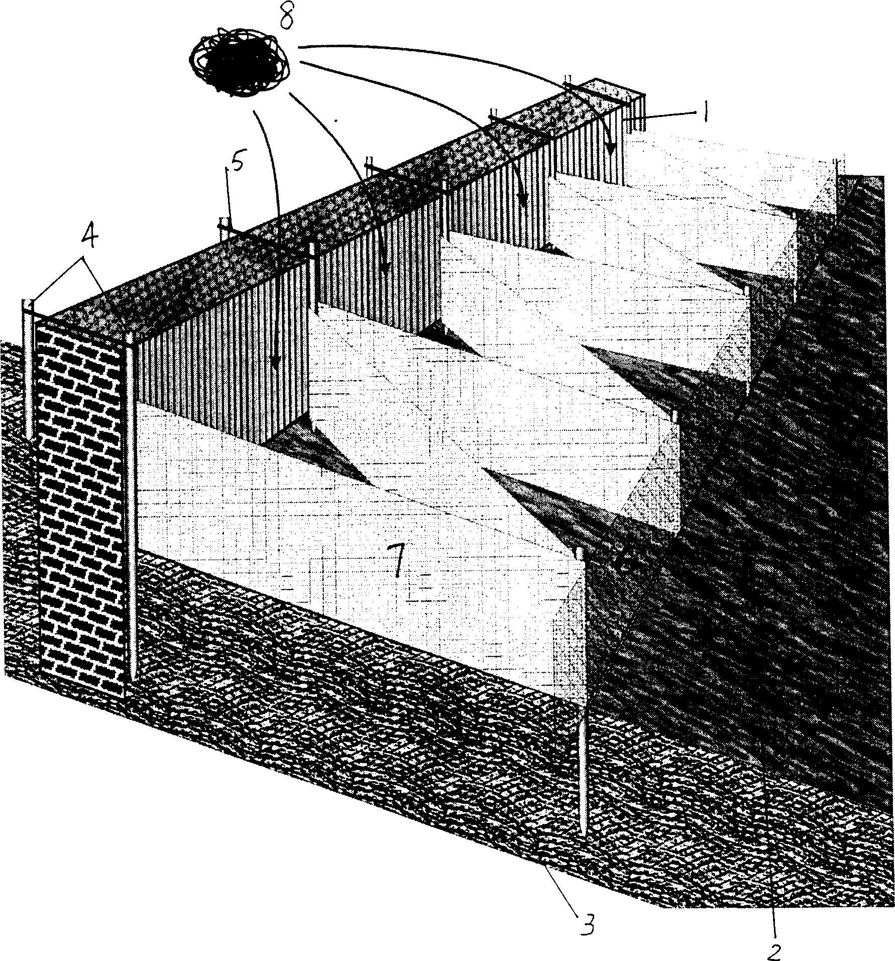 Lake littoral comprehesive wave damping method and apparatus