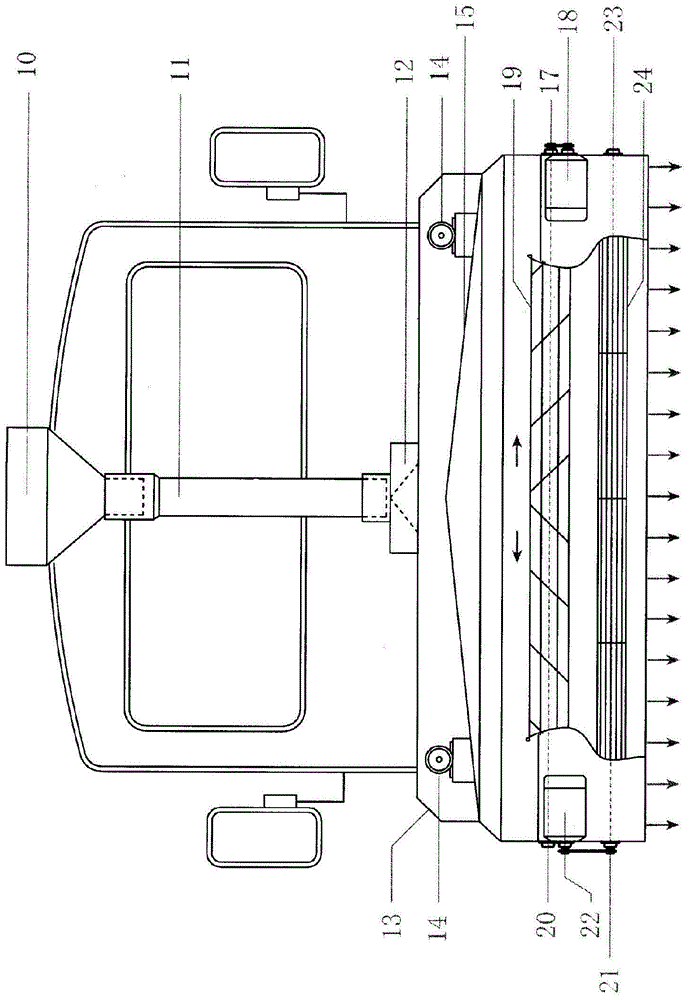 Front mounted vehicle spreader