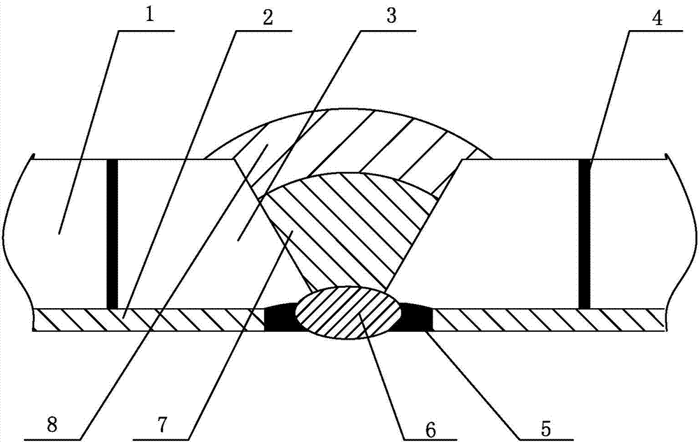 Method for butt welding end parts of two double-metal composite pipes respectively with adapter ring on the end part