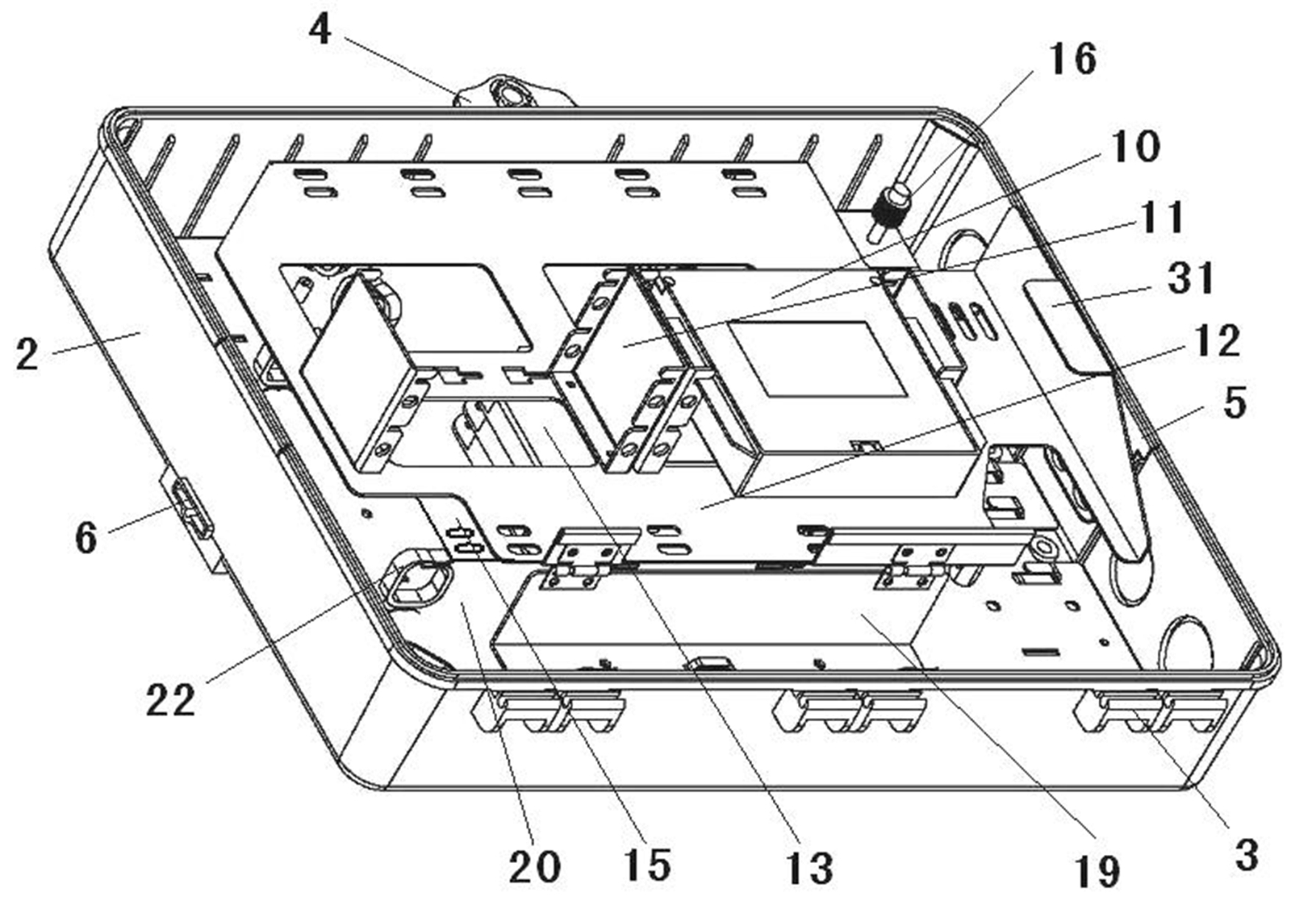 Light and fiber splitting box of optical divider slot