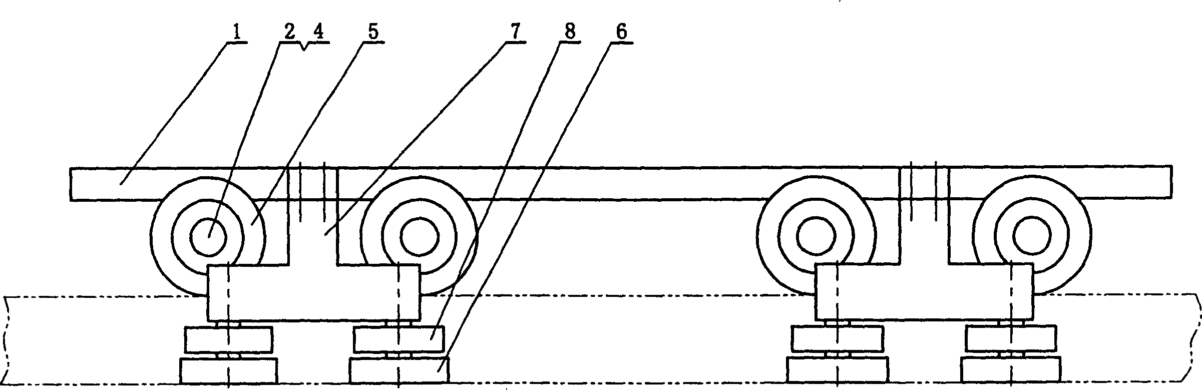 Magnetic suspension rail inspection vehicle chassis with guide wheel system