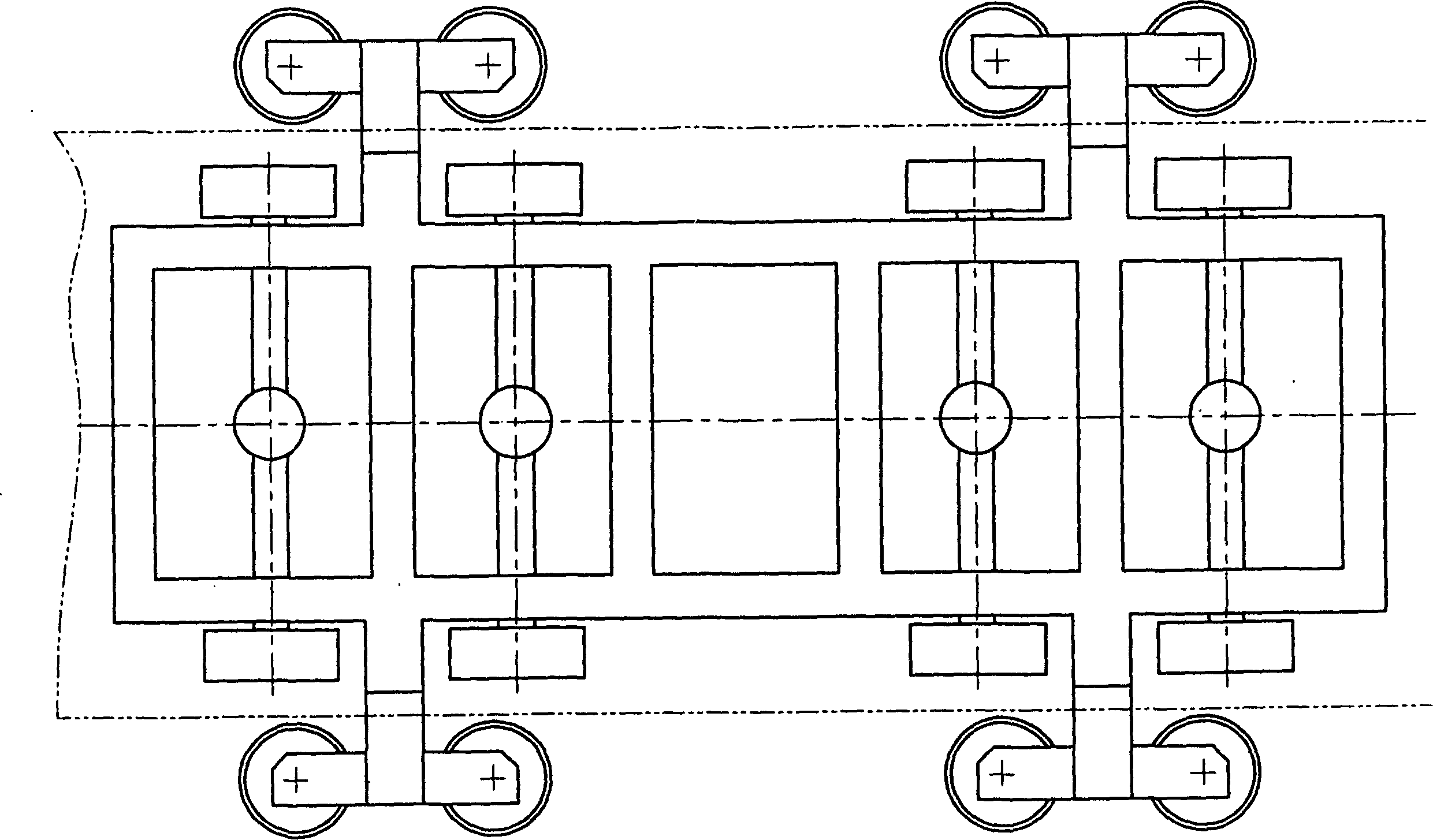 Magnetic suspension rail inspection vehicle chassis with guide wheel system